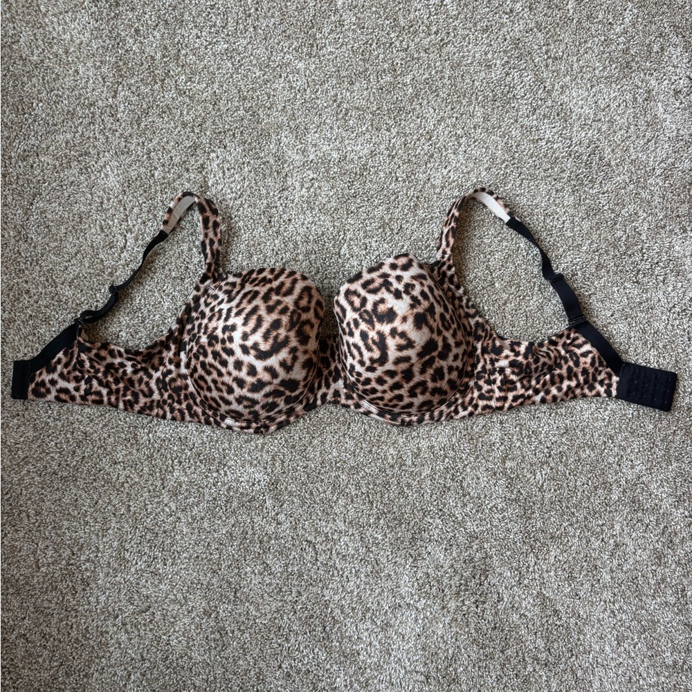 Soma Brown and Black Leopard Print Bra with Underwire